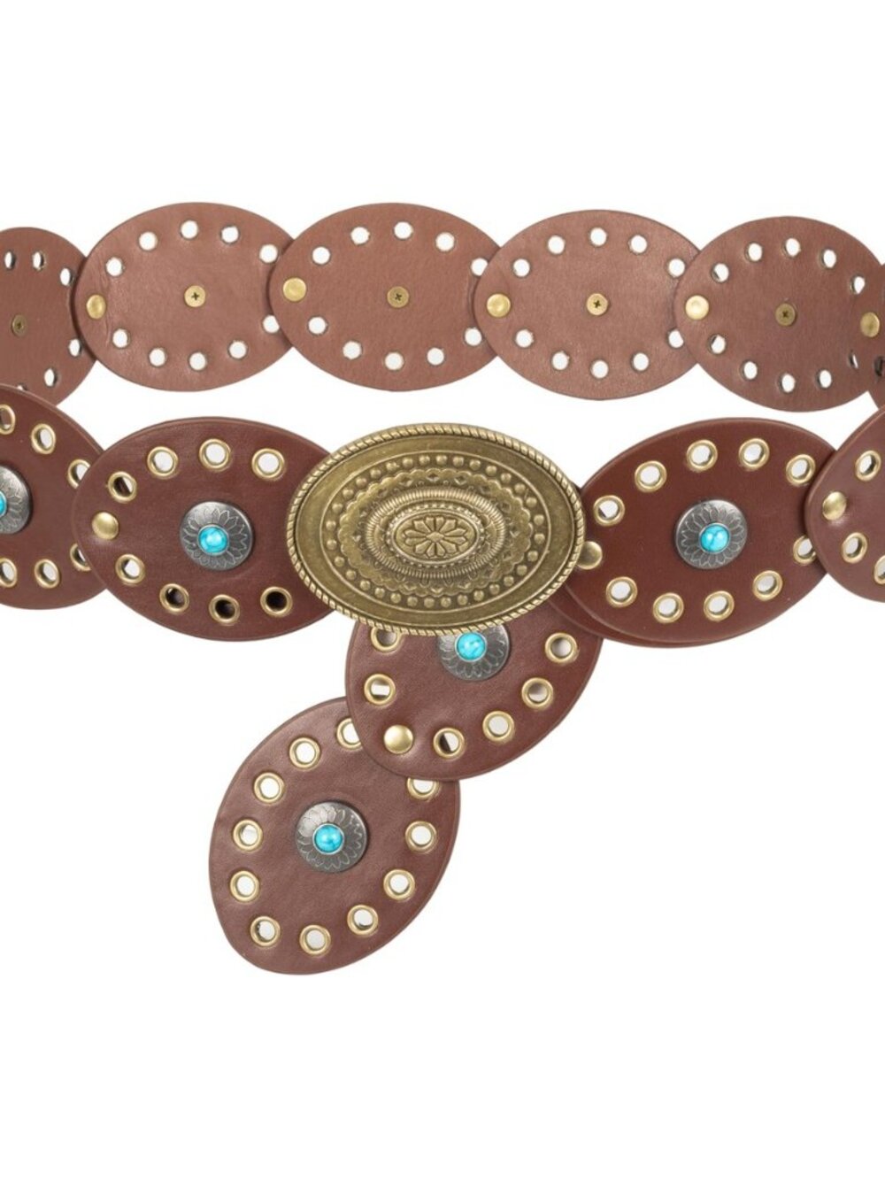 Womens Wide Western Cowboy Disc Belt Boho Disk Concho Country Waist Belts for